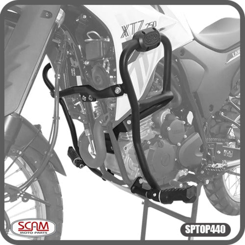 Protetor de Motor com Pedaleira Scam Yamaha Lander 250 2019 a 2024 Preto Fosco