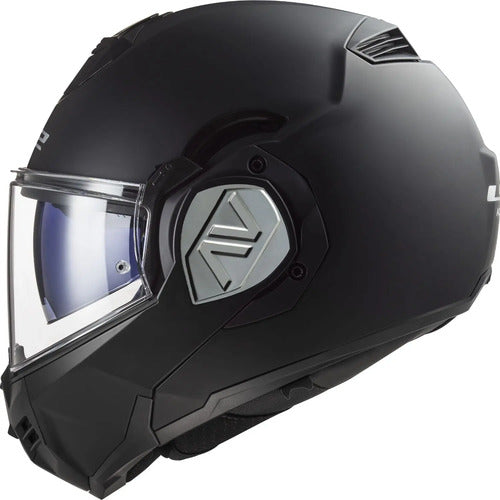 Capacete Escamoteável LS2 FF906 Advant Solid com Óculos Solar Interno Preto Fosco