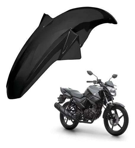 Paralama Dianteiro Paramotos Yamaha Fazer 150 2014 a 2025 Preto Brilhante