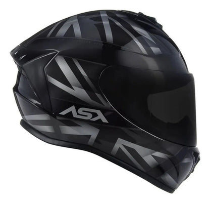 Capacete ASX Draken UK Preto Cinza Fosco