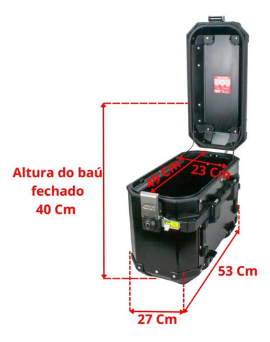 Par de Baús Laterais de Alumínio Givi Trekker Outback 37 Litros Preto