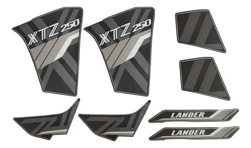 Kit Adesivos JS Yamaha Lander 250 2021 a 2022 Preto