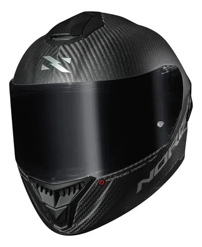 Capacete Norisk Carbon R Solid com 2 Viseiras e Spoiler Preto Fosco