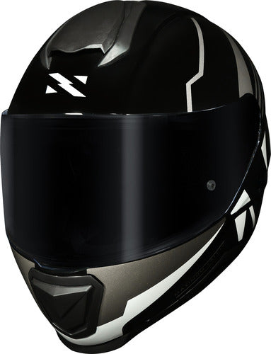 Capacete Norisk Razor Full Preto Branco Brilhante