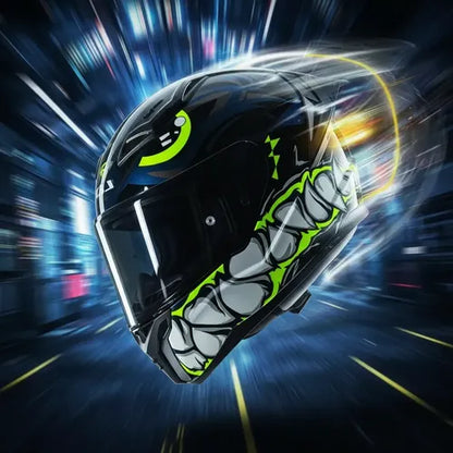 Capacete LS2 FF810 Vigo Sarbul Preto Amarelo Azul Brilhante