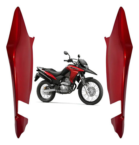 Par de Rabetas Laterais Paramotos Honda Xre 300 2016 a 2018 Vermelho