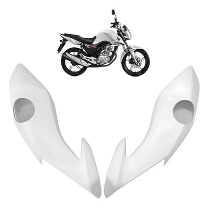 Bananinha Par de Carenagens Laterais do Farol Paramotos Honda Cg 160 Fan Start 2022 a 2024 Branco