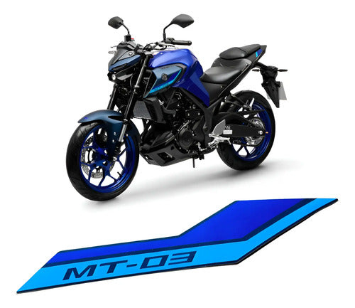 Adesivo da Aba do Tanque Esquerda Yamaha Mt-03 2023 em diante Azul