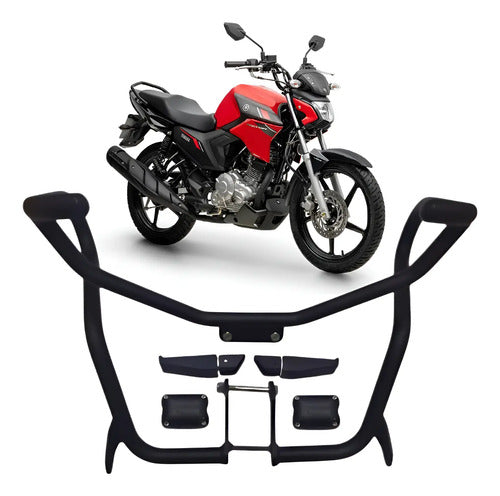 Protetor de Motor com Pedaleira Chapam Yamaha Factor Dx 150 2025 em diante Preto Fosco