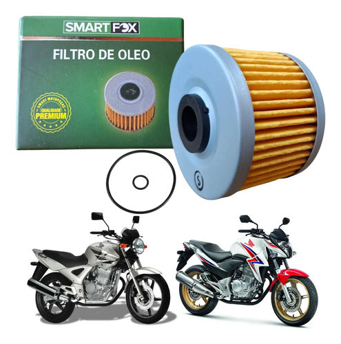 Filtro de Óleo com Anel de Vedação Smartfox Honda Cbx 250 Twister Xre 300 Cb 300r Crf 250f