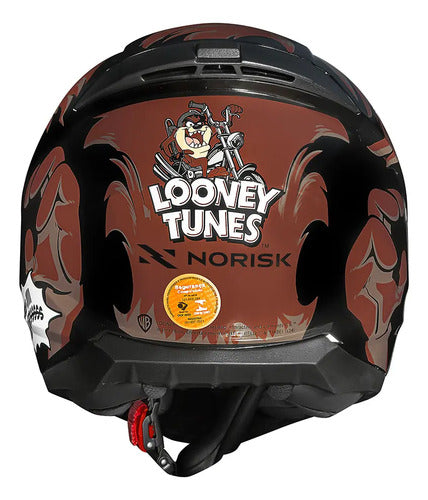 Capacete Norisk Razor Looney Tunes Taz Preto Brilhante