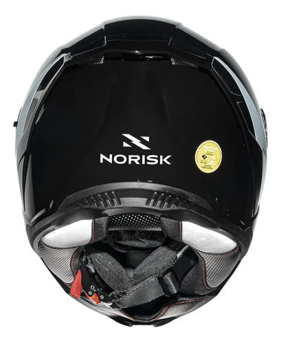 Capacete Norisk Strada II Solid com Óculos Solar Interno Preto Brilhante