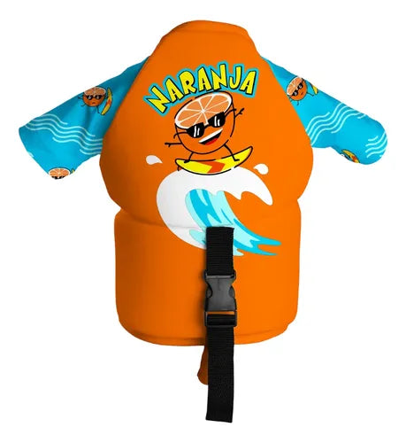 Colete Salva Vidas Infantil Camisa Praia Flutuadora Prolife Naranja