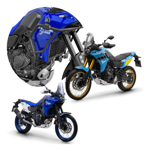 Protetor de Motor com Pedaleira Scam Yamaha Ténéré 700 2026 em diante Preto Fosco
