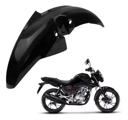 Paralama Dianteiro sem Suporte Paramotos Honda Cg 160 Titan 2022 a 2024 Preto Brilhante