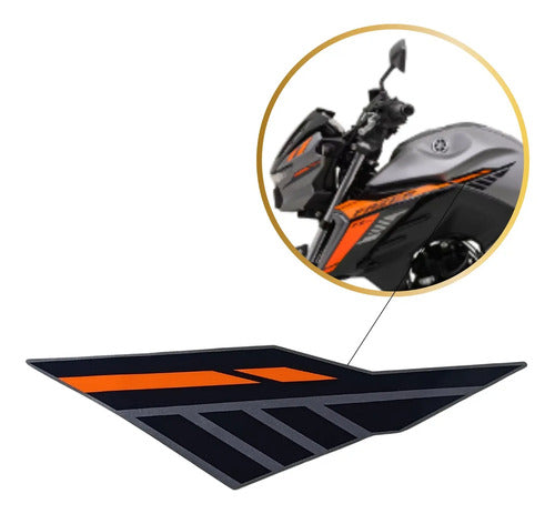 Adesivo da Capa do Tanque Esquerda Yamaha Fazer Fz25 250 2025 Cinza
