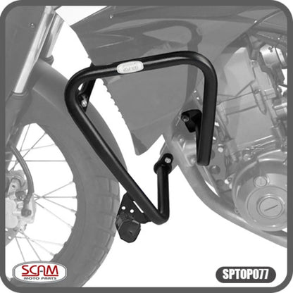 Protetor de Motor com Pedaleira Scam Yamaha Xt 660r 2005 a 2018 Preto Fosco