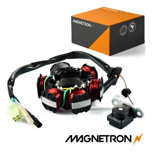 Magneto Estator com Bobina de Pulso Magnetron Honda Pop 100 2007 em diante