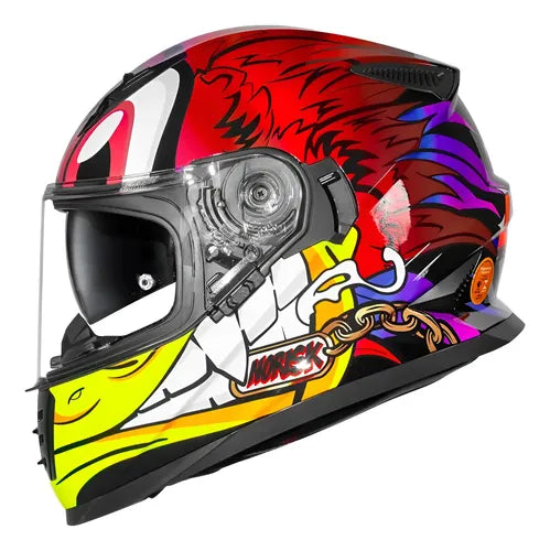 Capacete Norisk FF302 Soul II Loko com Óculos Solar Interno Vermelho