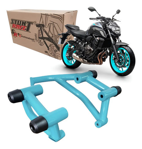 Protetor de Motor Stunt Race Cage Yamaha Mt-07 2016 a 2025 Azul Turquesa Metálico