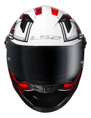 Capacete LS2 FF358 Xdron Preto Vermelho Brilhante