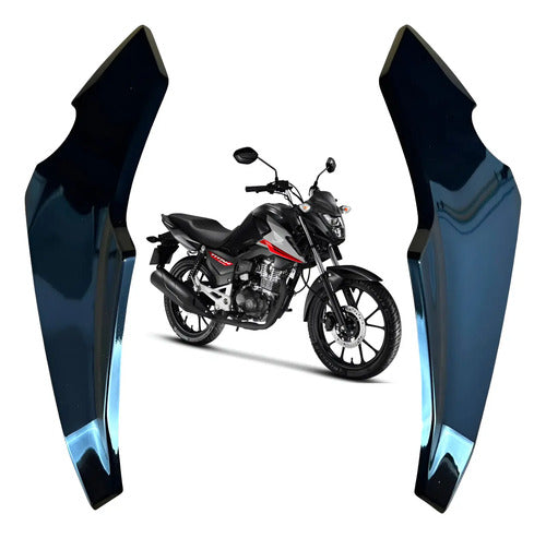 Par de Carenagens Laterais do Farol Paramotos Honda Cg 160 Titan Fan Start 2025 em diante Preto