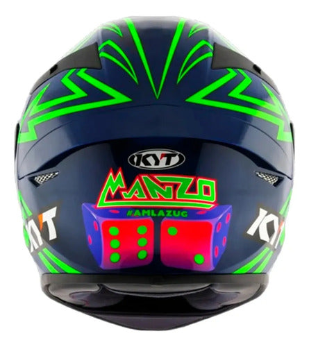 Capacete KYT TT-Course Manzi 23 Preto Verde Brilhante