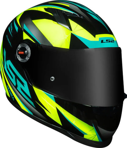 Capacete LS2 FF358 Draze Preto Amarelo Verde Brilhante Tamanho 54/XS