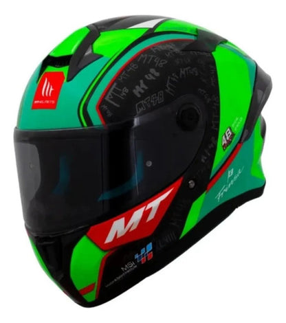 Capacete MT Helmets Targo S Ivan Ortola 2024 Verde Brilhante Tamanho 56/S