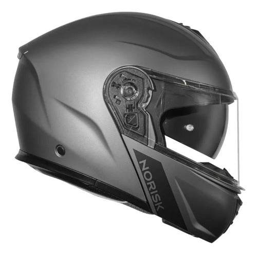 Capacete Escamoteável Norisk Vortex Solid com Óculos Solar Interno Cinza Fosco