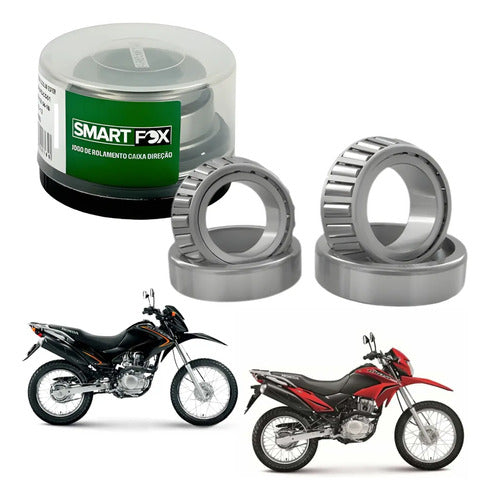 Caixa de Direção com Rolamentos Cônicos Smartfox Honda Bros 125 150 160 Tornado 250 Xre 300 Crf 230f