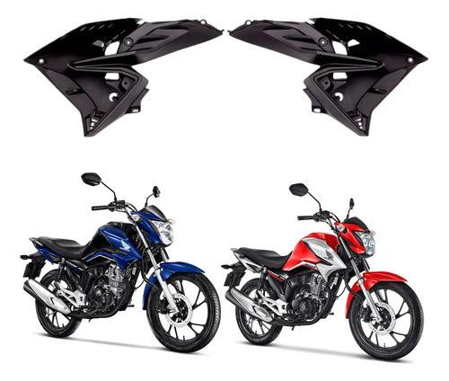 Par de Acabamentos Internos da Aba do Tanque Paramotos Honda Cg 160 Titan 2022 a 2024 Preto