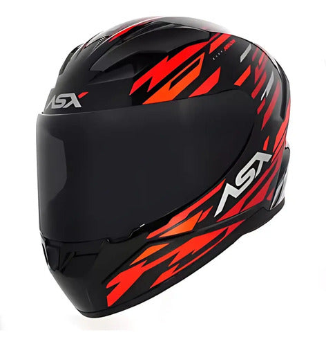 Capacete ASX City Arrow Preto Vermelho Branco Brilhante