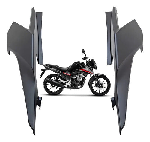 Par de Rabetas Laterais Paramotos Honda Cg 160 Titan 2022 a 2024 Cinza Tornado