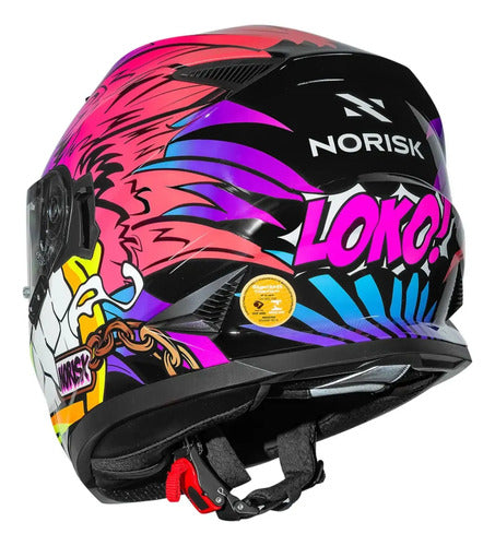 Capacete Norisk FF302 Soul II Loko com Óculos Solar Interno Rosa