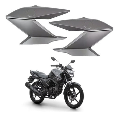 Par de Guias de Ar Abas do Tanque Paramotos Yamaha Fazer 150 2016 a 2017 Cinza Fosco