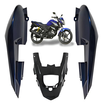 Rabeta Lateral Completa Paramotos Yamaha Fazer 150 2020 a 2021 Azul Metálico