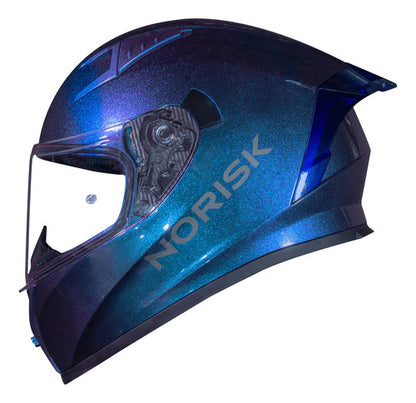 Capacete Norisk Flow Solid com 2 Viseiras e Spoiler Azul
