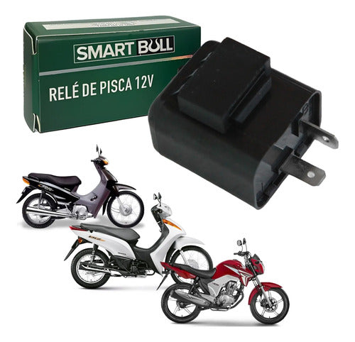 Relé de Pisca Smartfox Honda Biz 100 1998 a 2015 Cg 150 Titan Fan 2014 a 2015 12V 2 Pinos