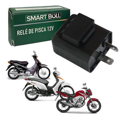 Relé de Pisca Smartfox Honda Biz 100 1998 a 2015 Cg 150 Titan Fan 2014 a 2015 12V 2 Pinos