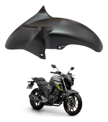 Paralama Dianteiro Paramotos Yamaha Fazer Fz25 250 2018 a 2025 Preto Fosco