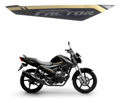 Adesivo da Tampa Lateral Direita Yamaha Factor 150 2024 Preto Dourado
