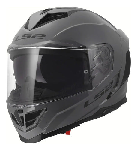 Capacete LS2 FF818 Storm III Solid com Óculos Solar Interno Cinza Brilhante Tamanho 56/S