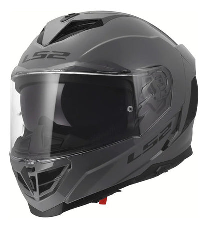 Capacete LS2 FF818 Storm III Solid com Óculos Solar Interno Cinza Brilhante Tamanho 56/S