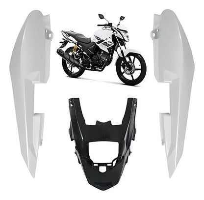 Rabeta Lateral Completa Paramotos Yamaha Fazer 150 2014 a 2019 Branco