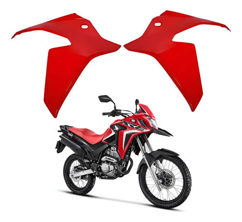Par de Aletas Abas do Tanque Paramotos Honda Xre 300 2019 em diante Vermelho