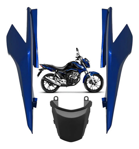 Kit Rabeta Lateral Completa Paramotos Honda Cg 160 Titan 2016 a 2024 Azul Twister