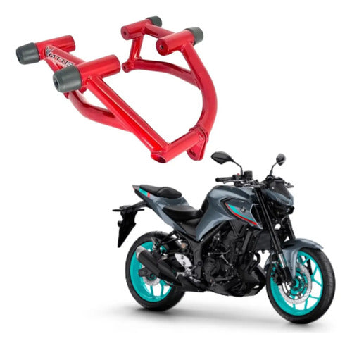 Protetor de Motor Stunt Race Cage Yamaha Mt-03 2016 em diante Vermelho Metálico