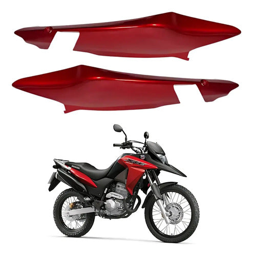 Par de Rabetas Laterais Paramotos Honda Xre 300 2016 a 2018 Vermelho
