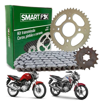Kit Relação Smartfox sem Retentor Honda Cg 150 Titan Fan 2004 a 2015 428H 118L 43/16T